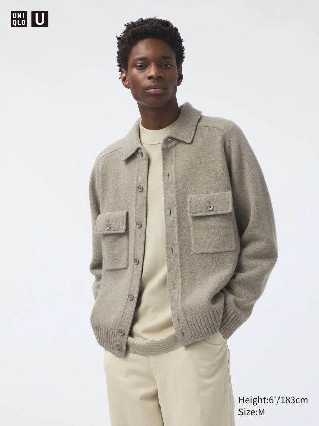 Men's Lambswool Knit Jacket | UNIQLO UK