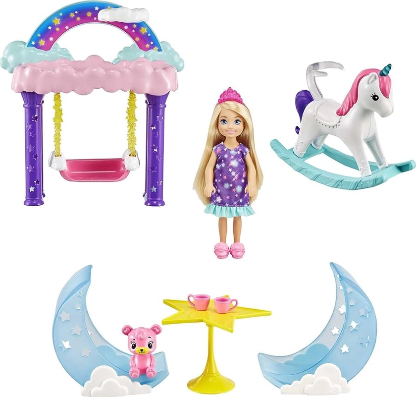 Barbie Dreamtopia Chelsea Princess Doll & Fairytale Sleepover Playset : Amazon.co.uk: Toys & Games