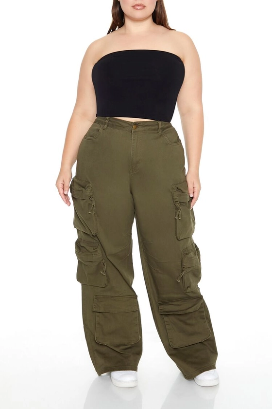 Plus Size Zippered Cargo Pants | Forever 21