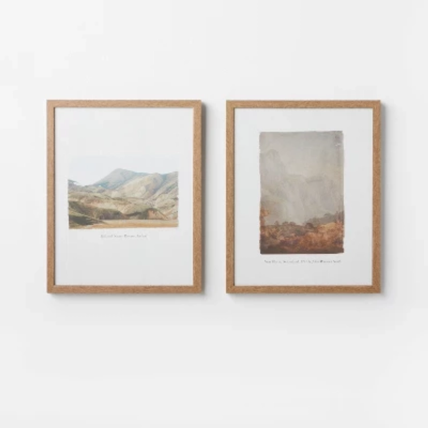 (Set of 2) 16" x 20" Glass Textbook Framed Prints - Threshold™ designed with Studio McGee: Traditional Wall Art, Polystyrene Frame