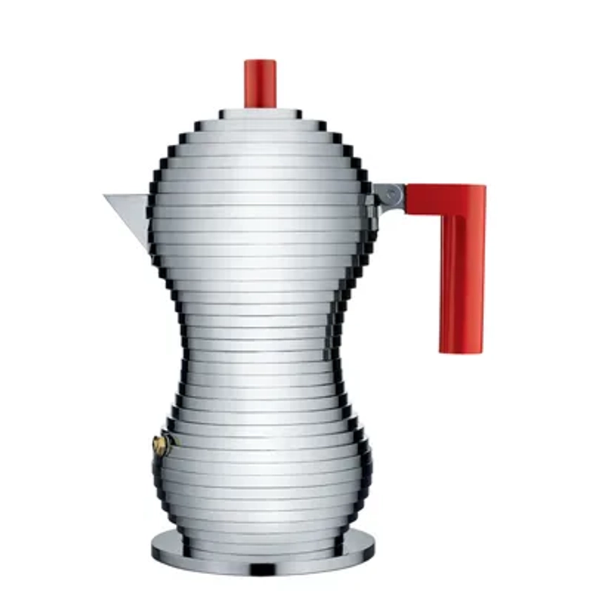 Cafetière italienne Pulcina Alessi - rouge métal | Made In Design