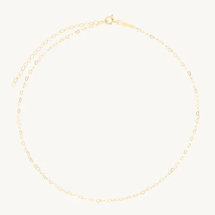 Tiny Hearts Choker, Yellow Gold