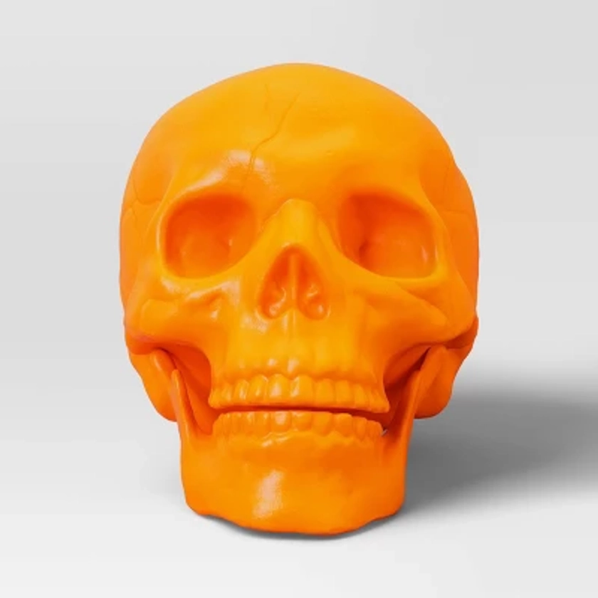 6" Orange Skull Halloween Skull Decorative Prop - Hyde & EEK! Boutique™