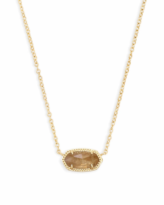 Elisa Gold Pendant Necklace in Rose Quartz | Kendra Scott