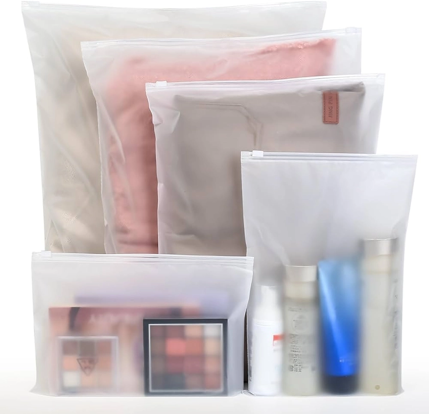 20 Pcs Frosted Resealable Bags, Travel Clothes Bags, Plastic Ziplock Seal Bags, Space Saver Storage Organiser Bags, Luggage Organiser Pouch Bag for Home Hospital School - 5 Size Mixing : Amazon.com.au: Clothing, Shoes & Accessories