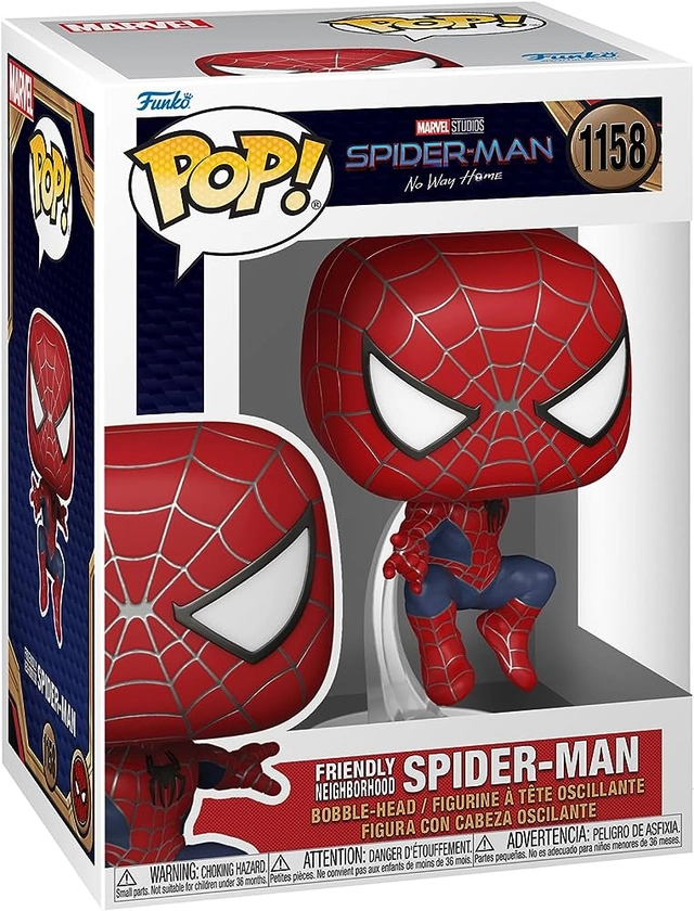 Funko Pop! Marvel: Spiderman No Way Home 2021 - Spider-Man - Leaping SM2 - Figurine en Vinyle à Collectionner - Idée de Cadeau - Produits Officiels - Jouets pour les Enfants et Adultes - Movies Fans
