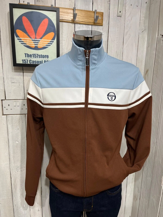 Sergio Tacchini Damarindo Track Top - Cappuccino / Celestial Blue