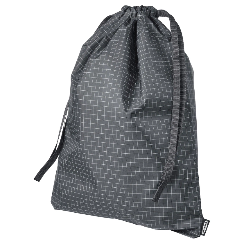 RENSARE bag, check pattern/black, 30x40 cm/8 l - IKEA