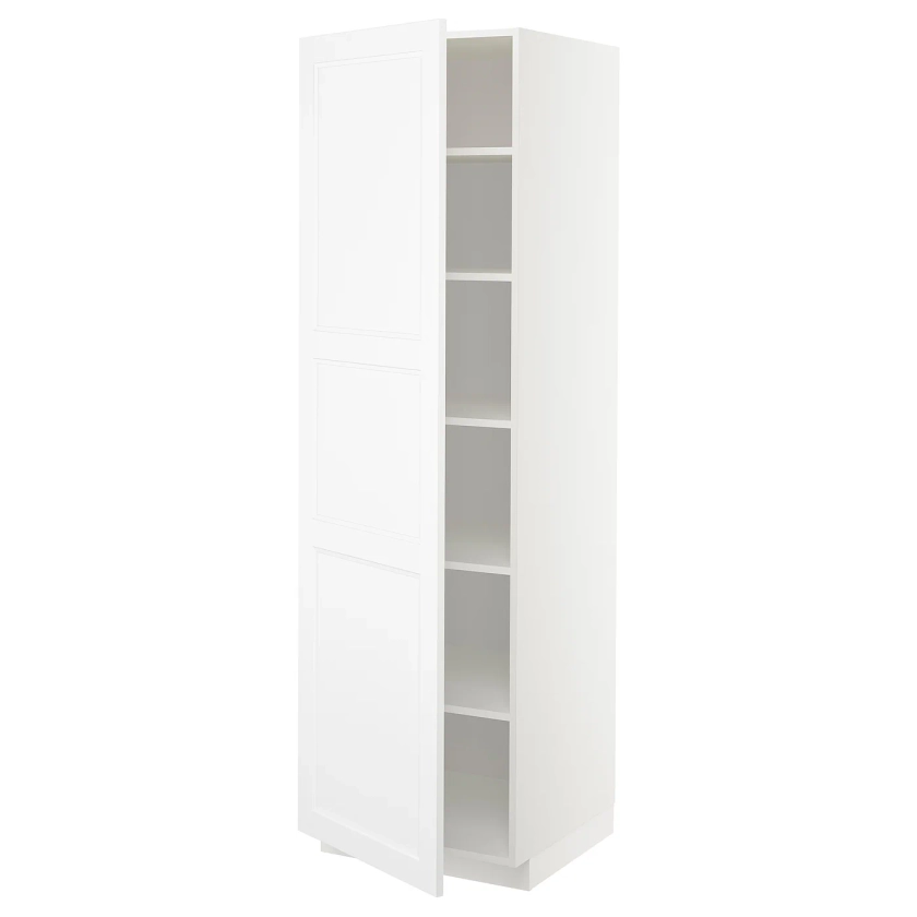 METOD Armoire avec tablettes, blanc/Axstad blanc mat, 60x60x200 cm - IKEA