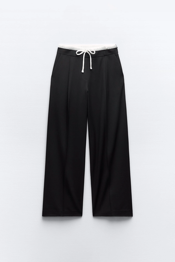 PANTALON LARGE À TAILLE DOUBLE