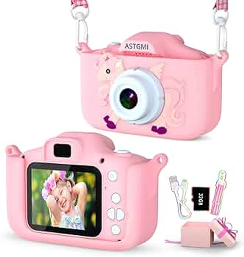 Kids Digital Camera - HD Upgrade for Girls & Boys Age 3-10 - 32GB SD Card, Silicone Cover, Christmas & Birthday Gifts