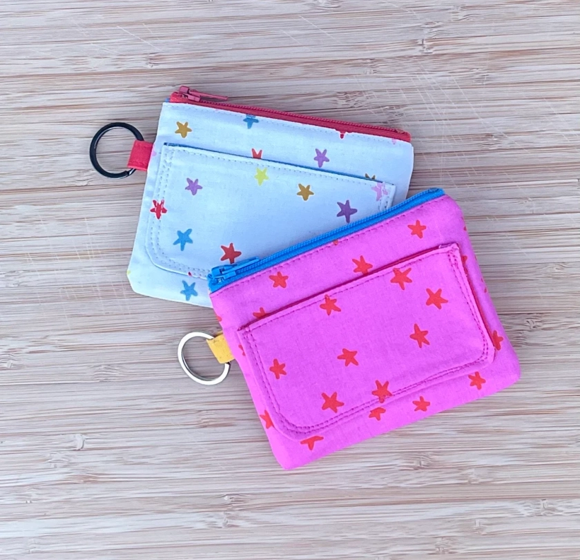 Mini Zipper Pouch Keychain | Credit Card Pocket | Starry