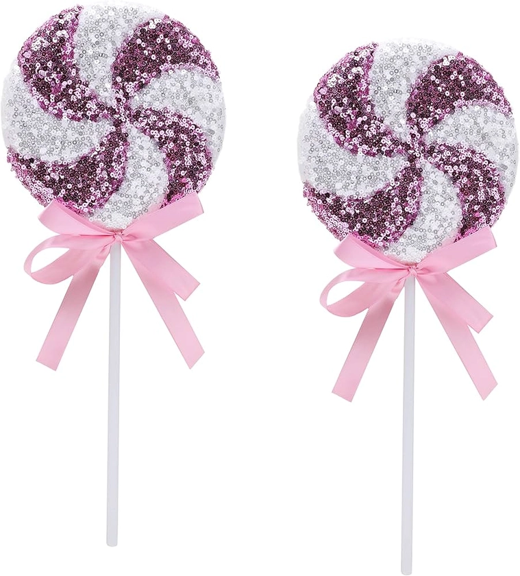 Christmas Concepts® Pack of 2 36cm Giant Sparkly Sequin Lollipop Christmas Decoration – Christmas Tree Ornaments – 11 Colours Available : Amazon.co.uk: Home & Kitchen