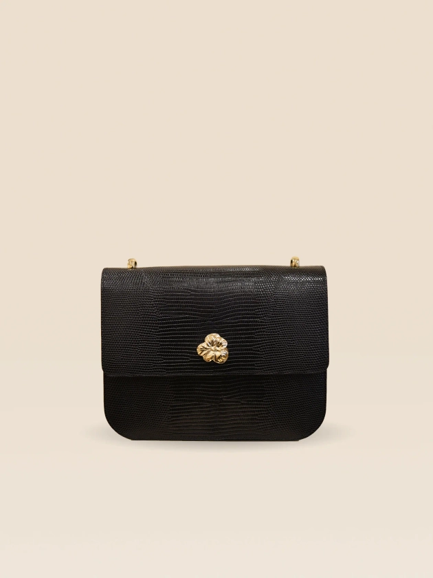 ADÈLE BLACK LIZARD BAG