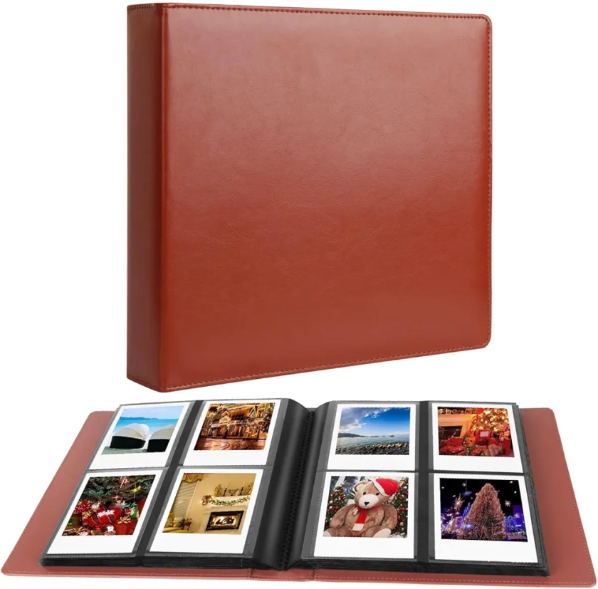 Album Photo 192 Pochettes pour Appareil Photo Fujifilm Instax Wide 300, Album Photo Polaroid 600, Albums pour Polaroid Now i-Type 600 Instant Film, Polaroid Pop Lab Instant Print Camera (Marron) : Amazon.fr: High-Tech