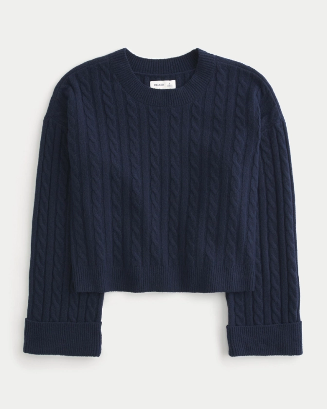 Women's Hollister Comfy Cloud Cable-Knit Sweater | Women's Tops | HollisterCo.com