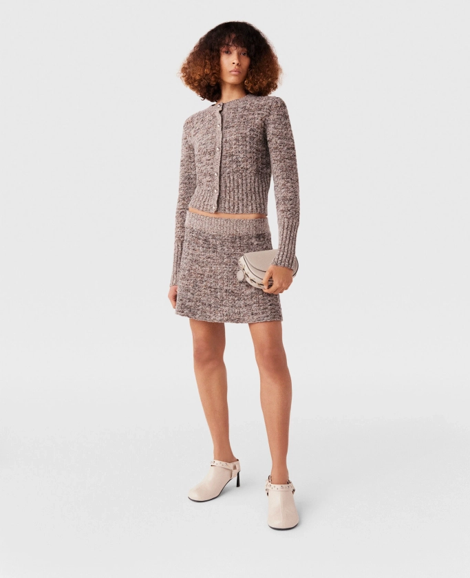 Ribbed Chunky Knit Mini Skirt