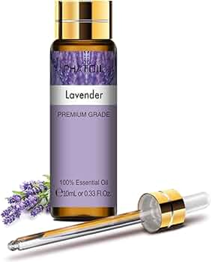 PHATOIL Lavender Essential Oil 10ML - Undiluted and Cruelty-Free, Pure Lavender Oil - Essential Oils for Diffusers for Home