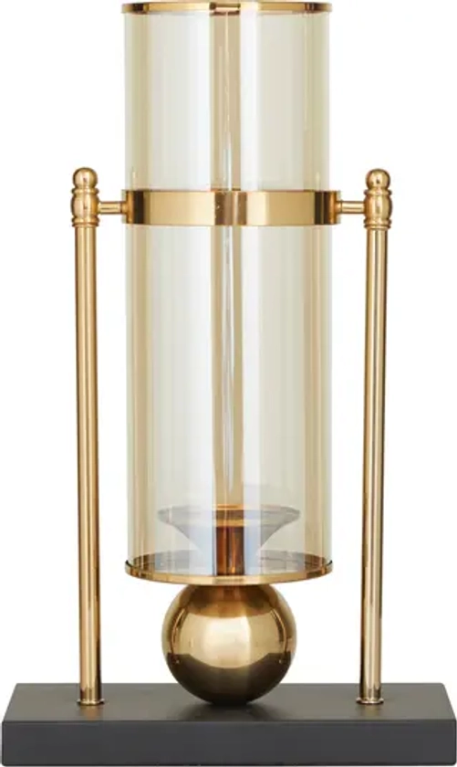 Gold Metal Hurricane Table Lamp