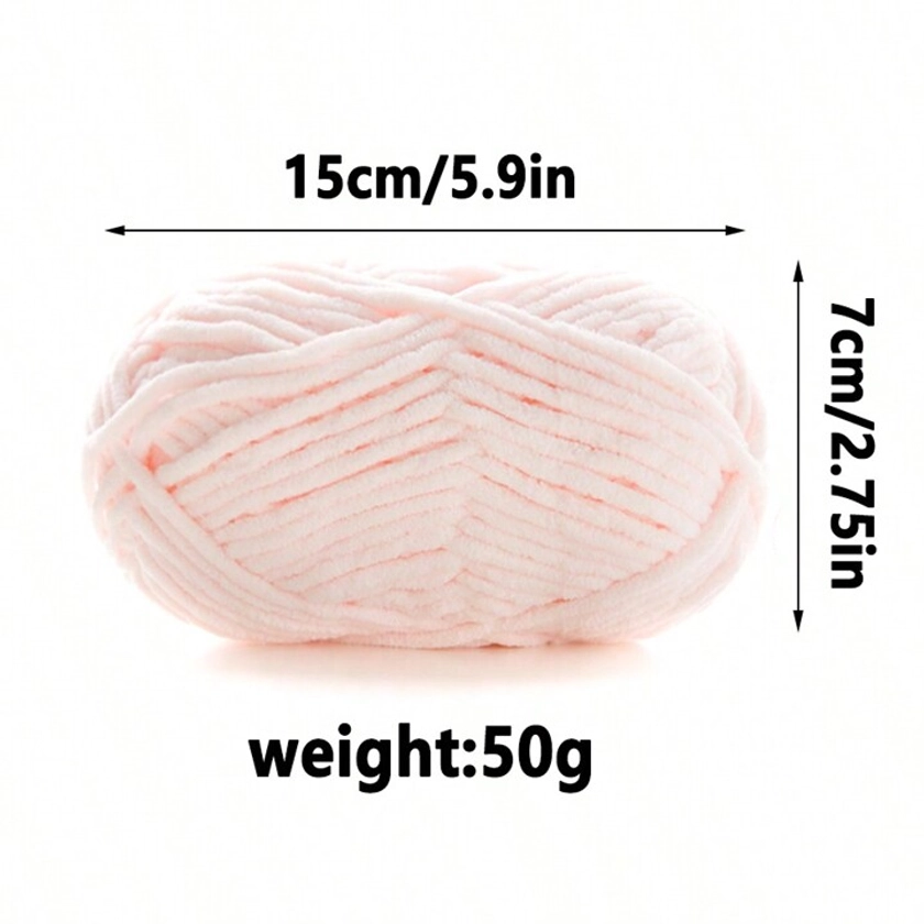 2pcs Soft And Comfortable Chenille Yarn For DIY Knitted Toys And Crochet Hats, Scarves And Cushion Yarn 50g