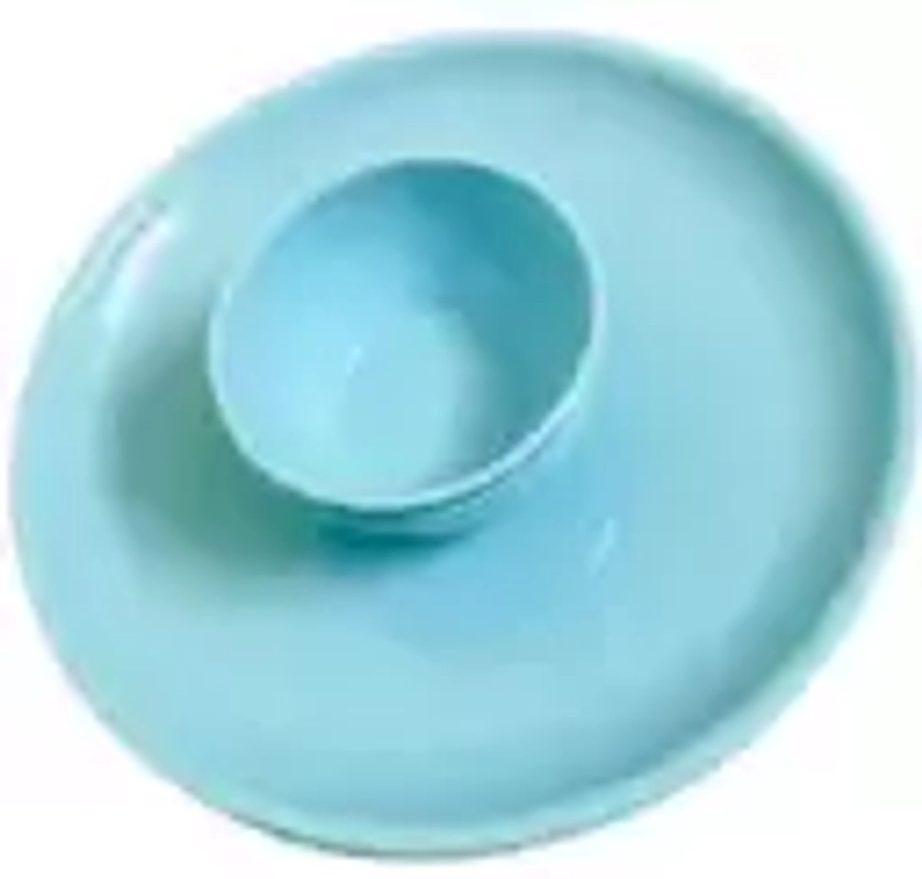 Kanha Plastic Lunch & Dinner Set for Kids/ Adult - 1 Plate, 2 Curry Bowl- Blue Dinner Set