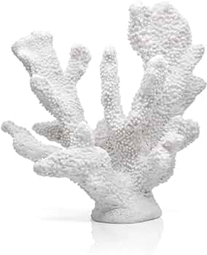 White Resin Coral Decorations Artificial Coral Statue Home Décor Accents Hawaiian Beach Decorations for Home Nautical decorations Beach Themed Home Living Room Party Decor
