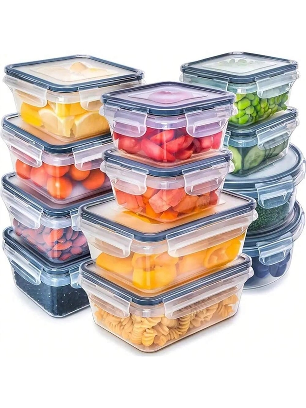 Food Storage Containers With Airtight Lids (12 Containers &12 Lids), Kitchen Storage Containers For Pantry Organizers And Storage, Meal Prep Container Lunchbox