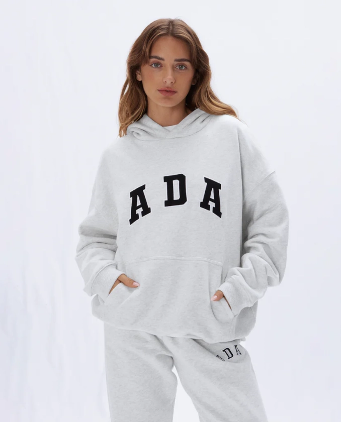 ADA Oversized Hoodie - Light Grey Melange