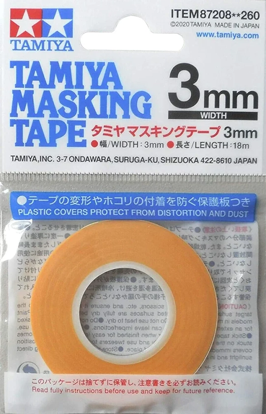 Tamiya 87208 Masking Tape 3 mm/18 m Model Making Accessories, Orange, 3mm/18m