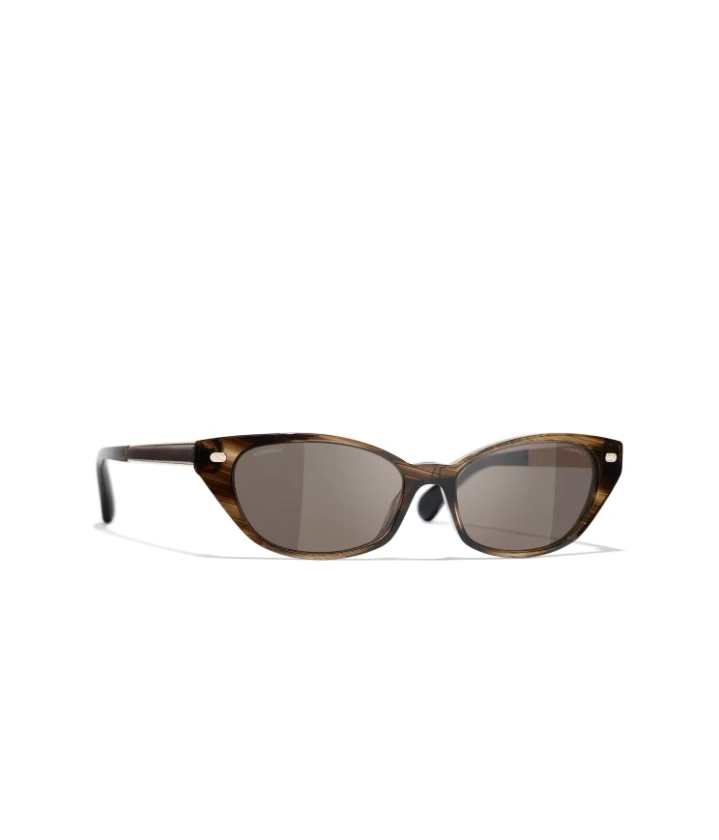 Sunglasses: Cat Eye Sunglasses, acetate & lambskin — Fashion | CHANEL