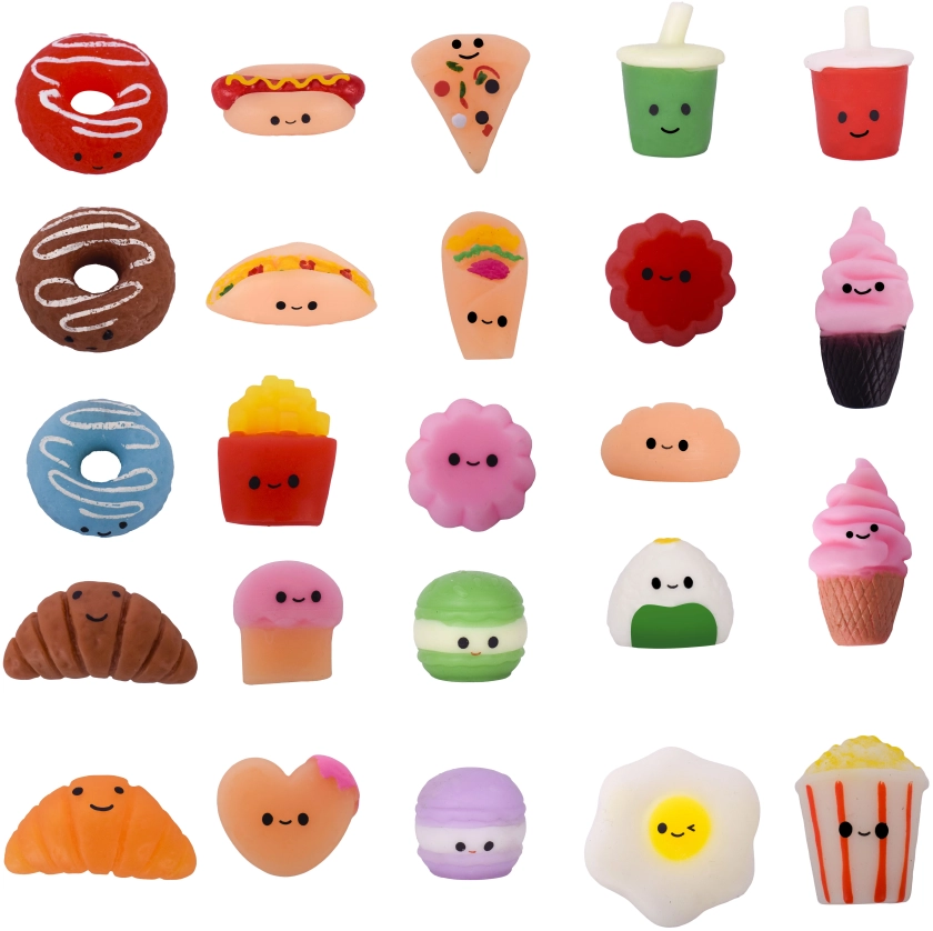 Giggle Zone Mini Food Mochi Squishies, 24 Piece Fidget Toys with Storage Container, Children Ages 3+ - Walmart.com