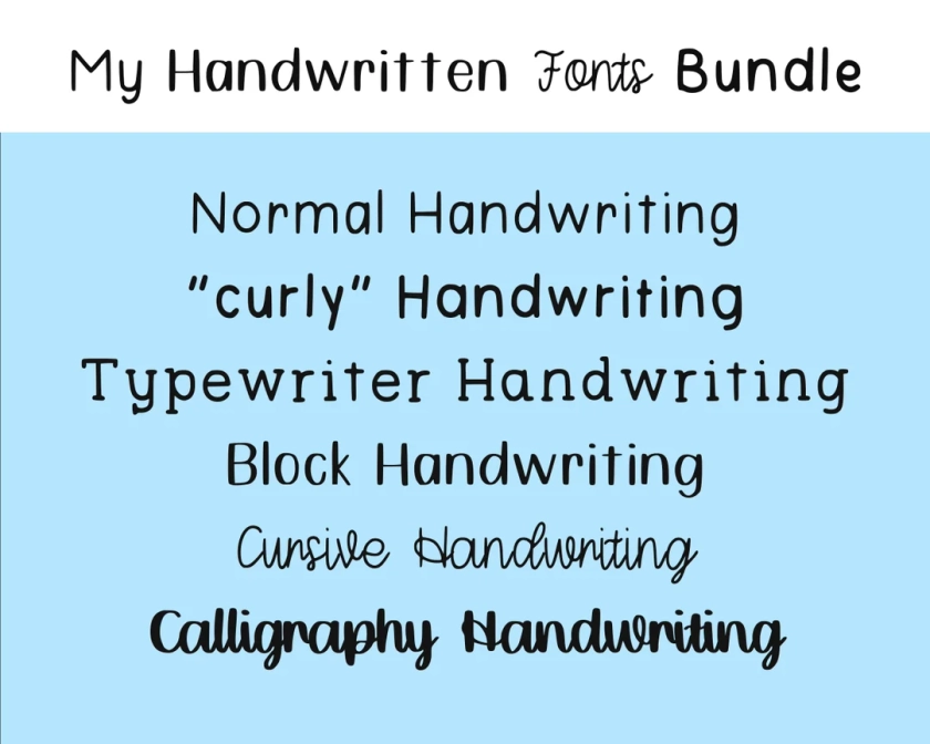 The Ultimate Handwritten Fonts Bundle 6 Handwriting Font Styles - Etsy