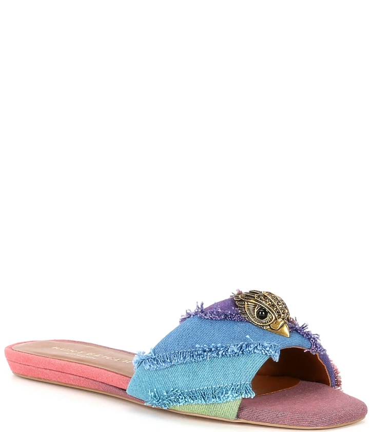 Kurt Geiger London Kensington Flat Rainbow Denim Sandals | Dillard's