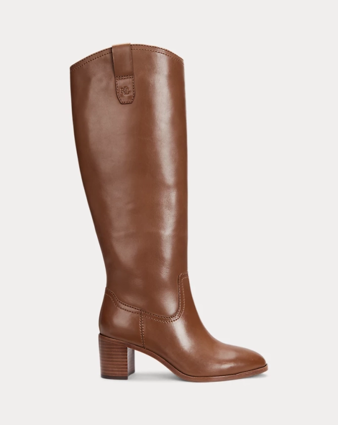 Carla Burnished Leather Tall Boot for Women | Ralph Lauren® UK