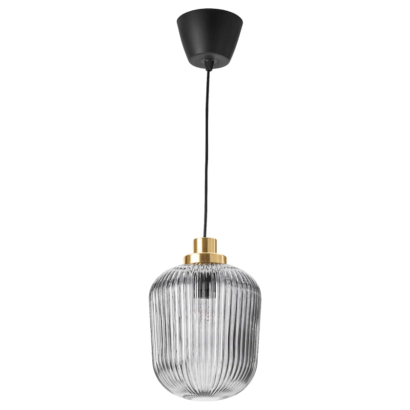 SOLKLINT brass, clear glass, pendant lamp, 22 cm - IKEA