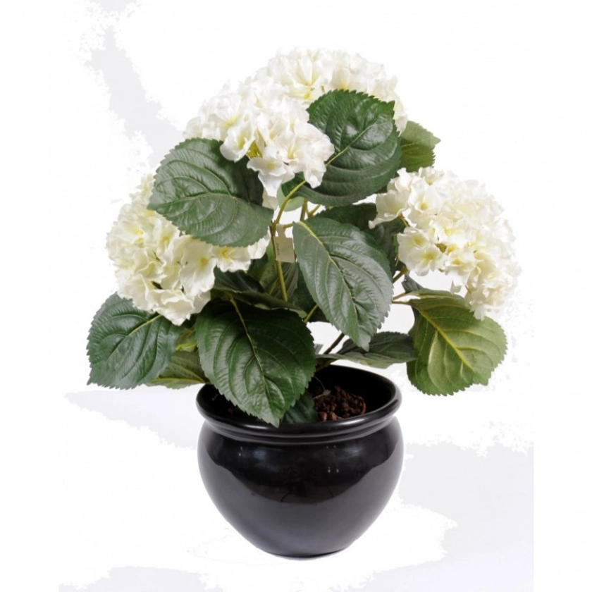 Hortensia Artificiel Plant Crème Fleuri - Petite plante fleurie
