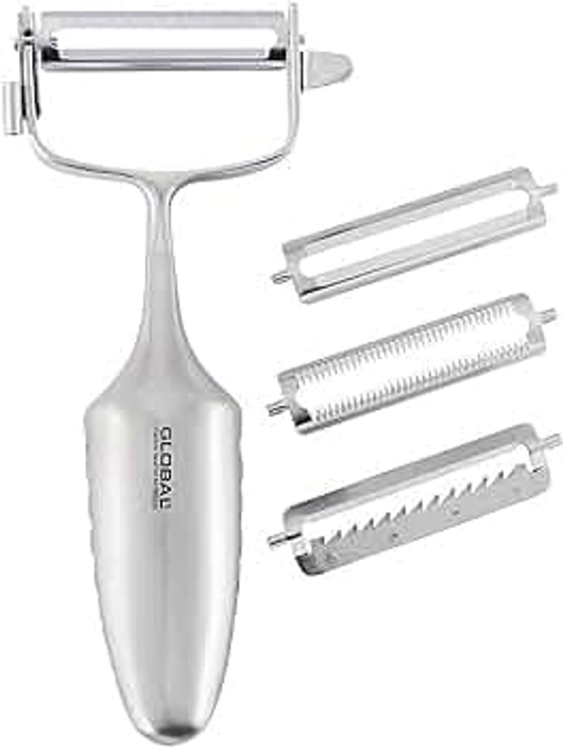 Global GS-94 3-Way Vegetable Peeler with 4 blades