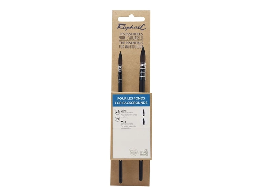 Set 2 pinceaux Les essentiels pour l'aquarelle - Pour les fonds lavis