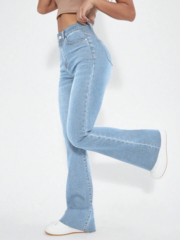 SHEIN EZwear High Waist Flare Leg Jeans