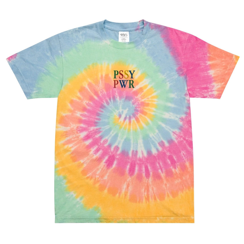 PSSY PWR tie-dye t-shirt