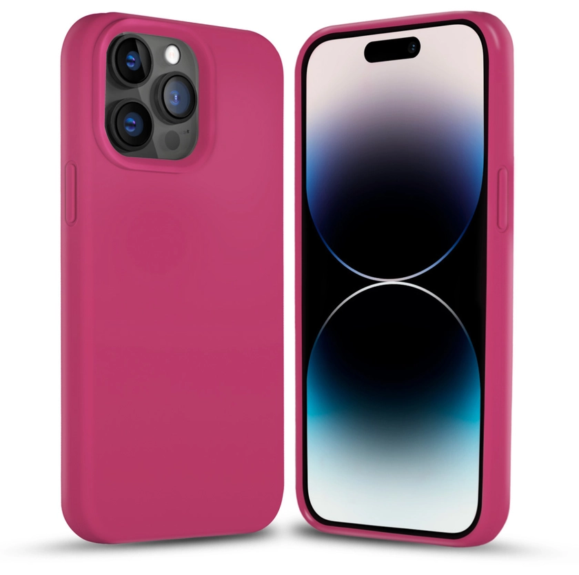 Coque silicone solide iPhone 14 Pro Max (rose)