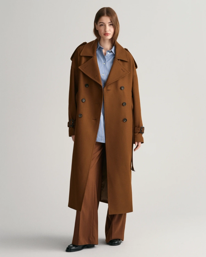 Wool Blend Trench Coat