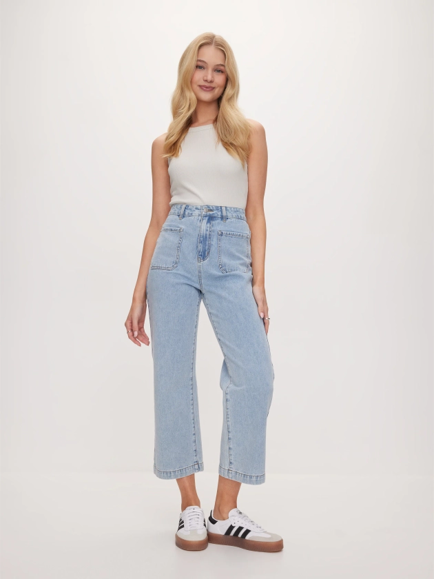 Sadie Wide Leg Jean Light Wash - Dotti Online