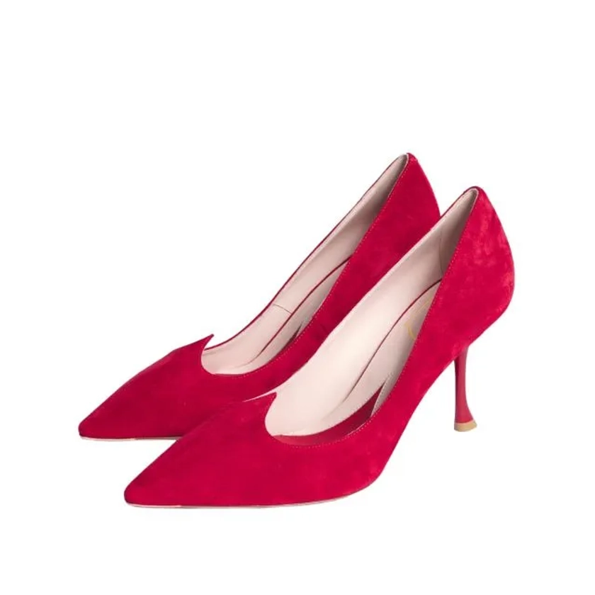 I Love Vivier red suede pumps