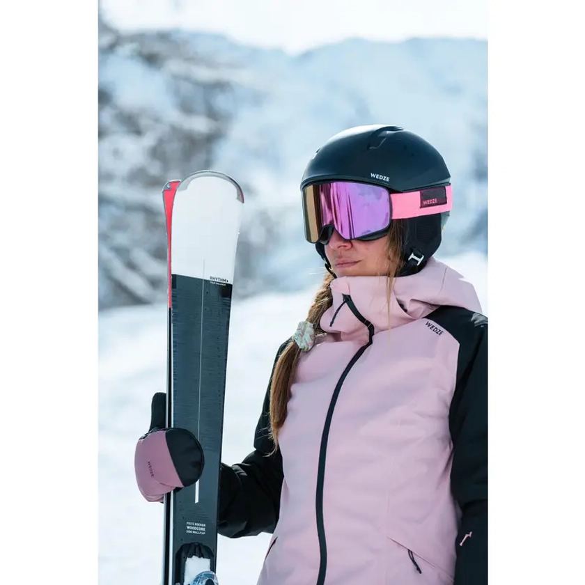 Veste de ski chaude et imperméable femme, 500 rouge