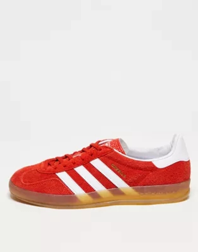 adidas Originals gum sole Gazelle Indoor trainers in red | ASOS
