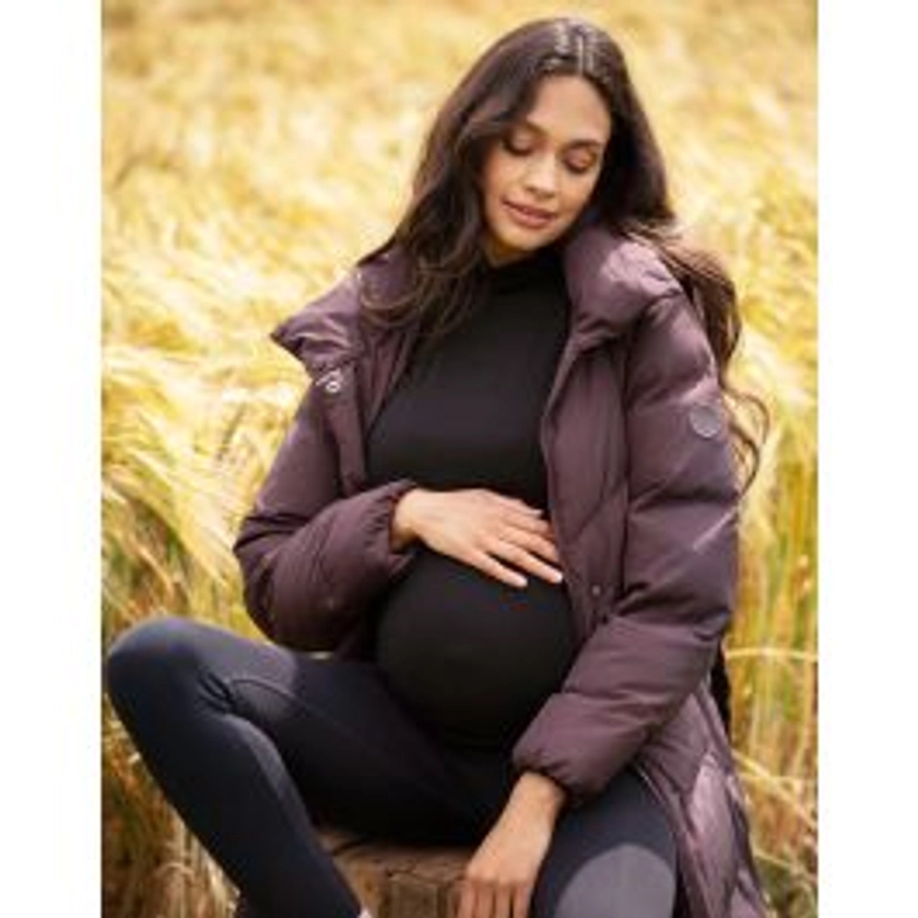 Adelina | Belted Chevron Puffer Maternity Jacket