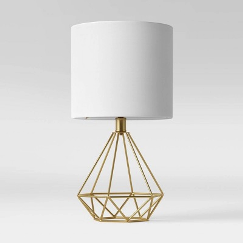 Wire Geo Table Lamp (Includes LED Light Bulb) Brass - Project 62&#8482;