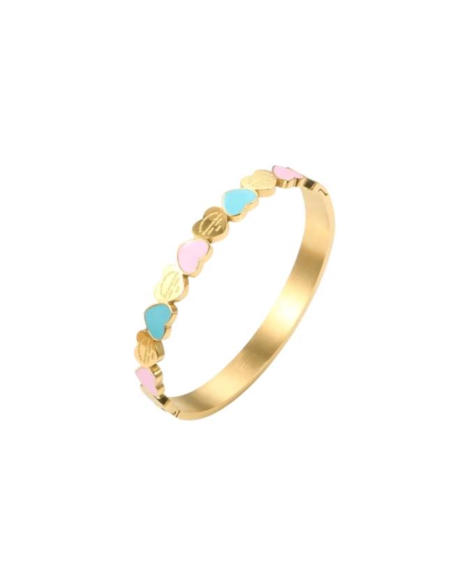 Gold Triple Heart Bangle