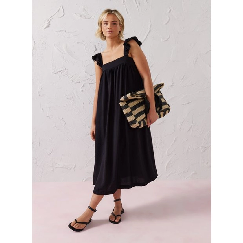 Buy EVERBELLE Black Frill Sleeve Trapeze Maxi Dress 10 | Dresses | Tu